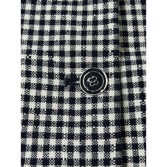 Amanda Smith Black & White Gingham Short Sleeve Blazer Size 14 - Picture 6 of 9
